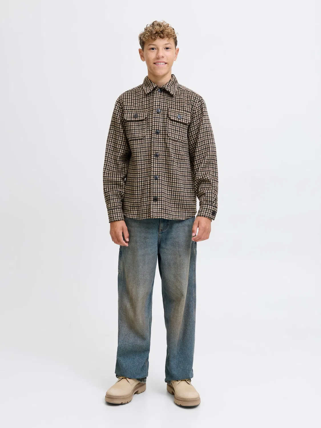 Рубашка-овершерт свободного кроя JACK & JONES Junior, делисиозо — фото 4