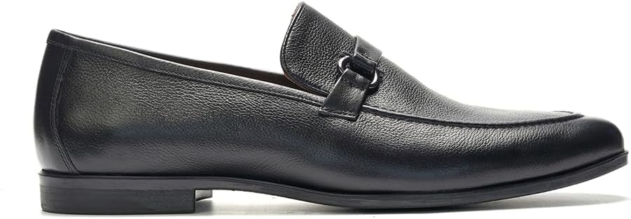 

Мужские кожаные лоферы A. Veer Astor, Подошва с амортизирующей вставкой из память-пены для комфорта, Гибкая резиновая подошва для сцепления, Стильный металлический декоративный элемент, черный