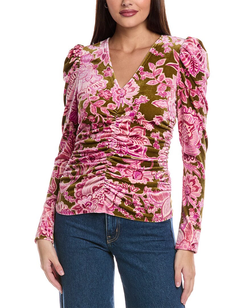 

CeCe Принтованный вельветовый топ, розовый