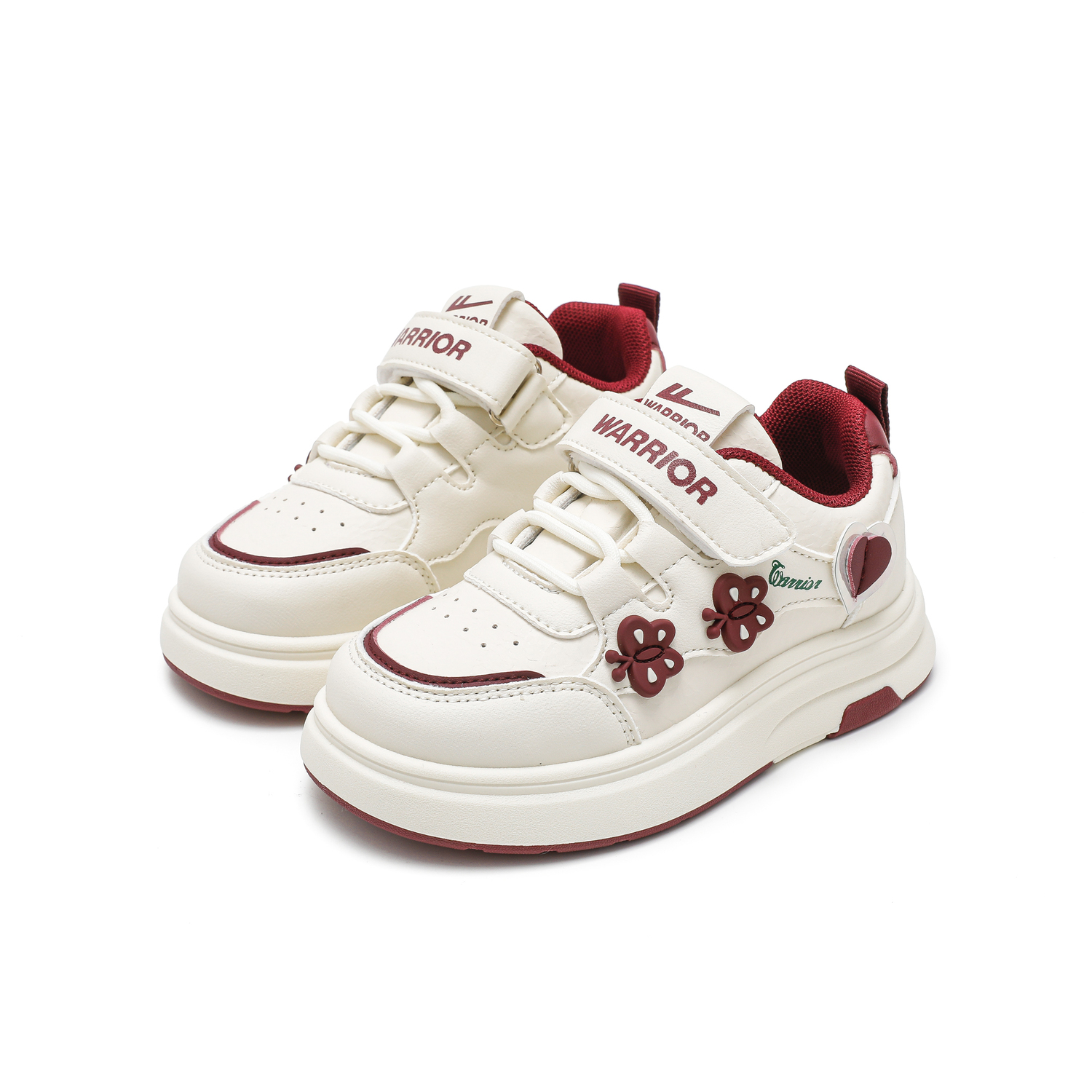 Детские кроссовки для скейтбординга Lightweight Cushioning Slip Resistant Anti Kick Low top WARRIOR, бежевый/taro фиолетовый — фото 4