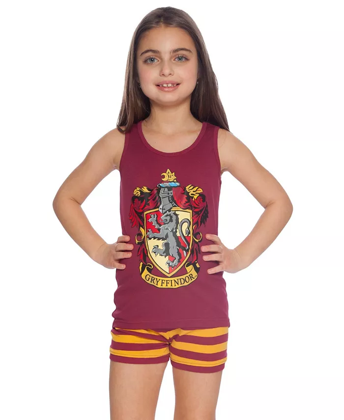 

Детский пижамный комплект для девочек Big Girls Hogwarts All Houses Crest: топ и шорты (2 предмета) Harry Potter, красный