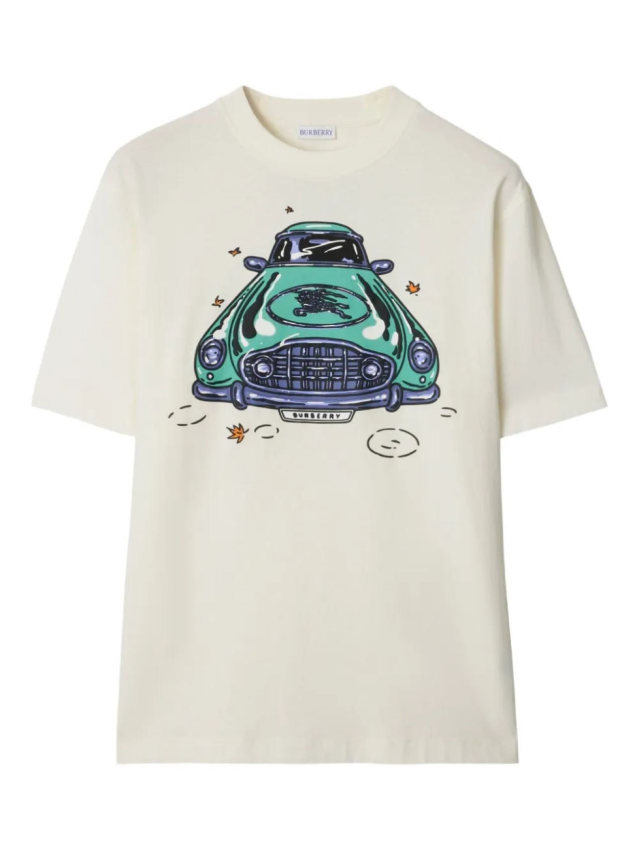 

Burberry car-print cotton футболка, нейтральный