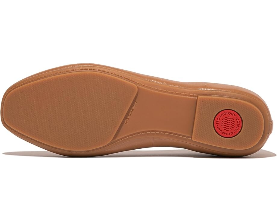 Туфли на плоской подошве FitFlop Delicato Bow Soft Leather Ballerinas, цвет Desert Tan — фото 3