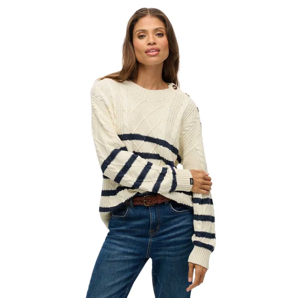 

Свитер Superdry Cable Crew Neck, бежевый