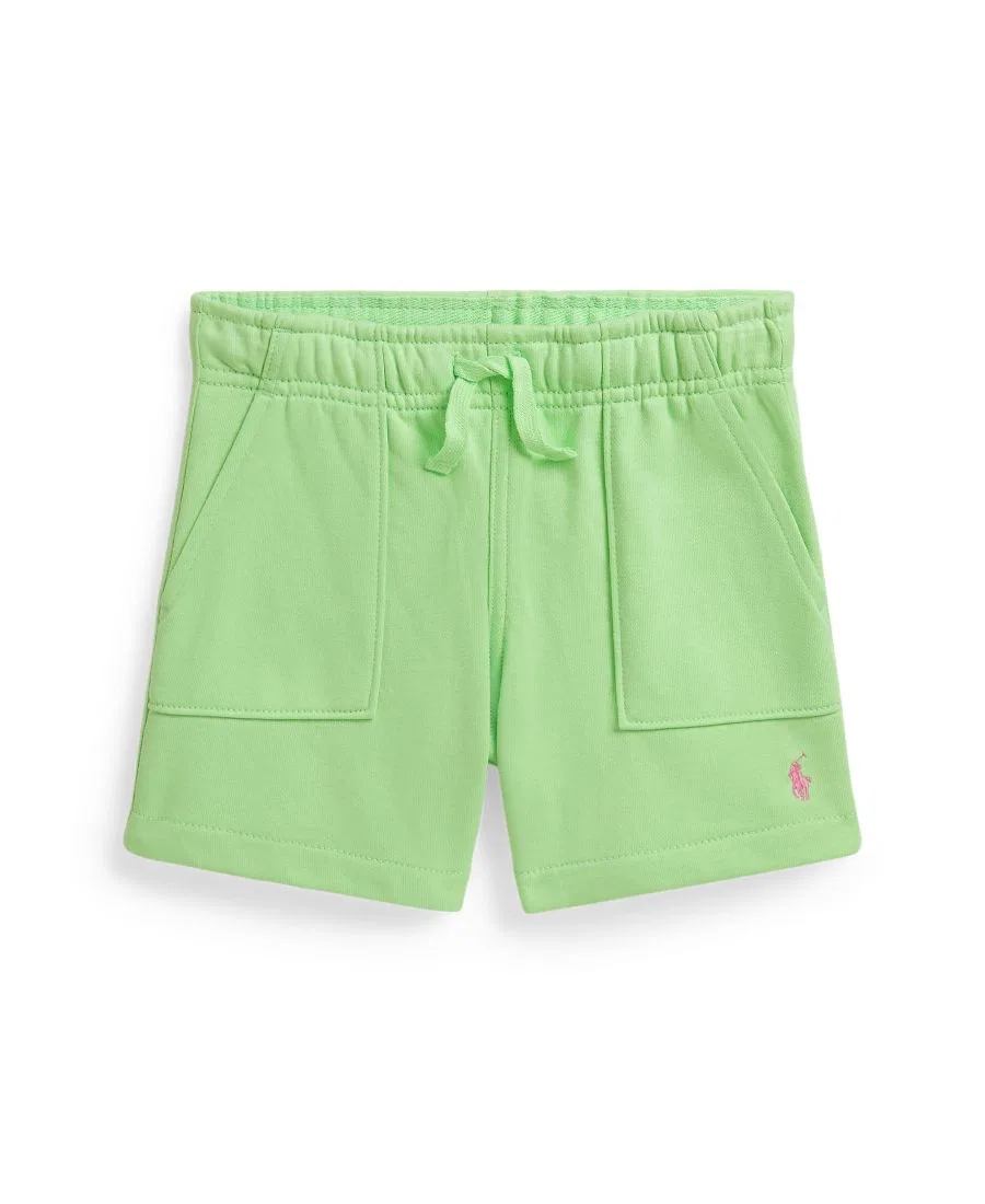 Детские шорты из французской махровой ткани, размер 2T-7, на завязках Polo Ralph Lauren, лаймовый — фото 4