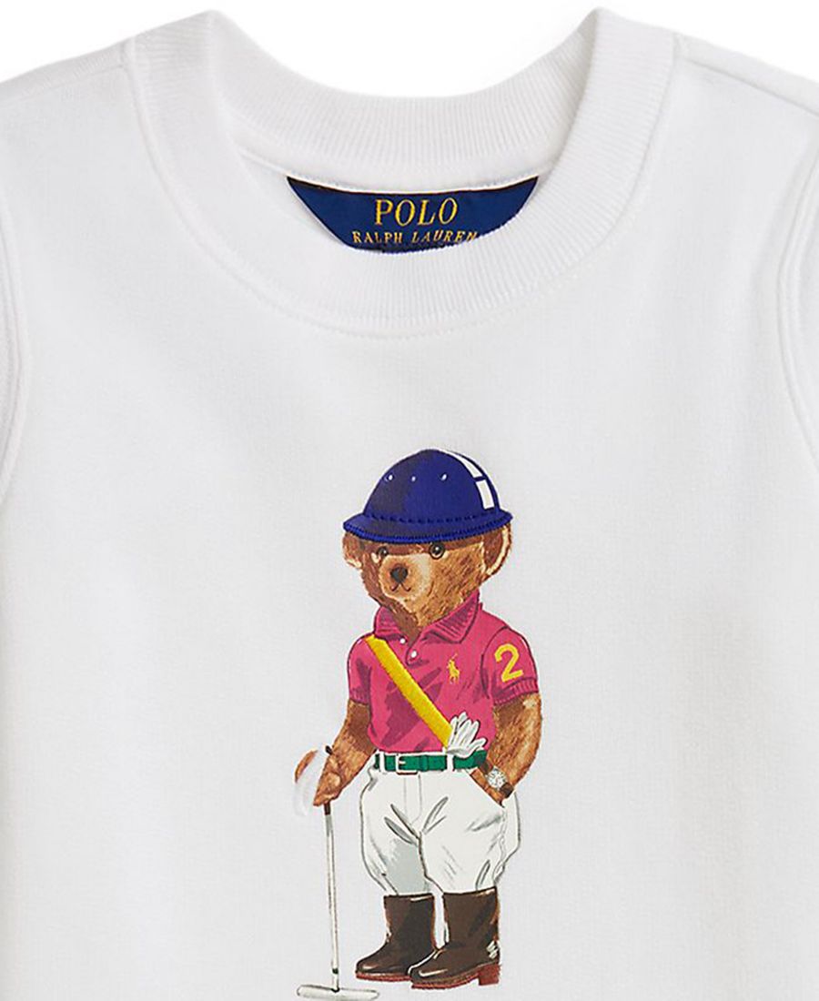 Платье-юбка в полоску "Медведь Поло" для девочек, размеры 2T-6X Polo Ralph Lauren, White/Blue — фото 3