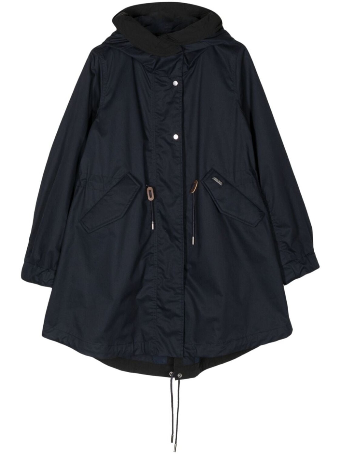 

Пальто-парка Woolrich с завязкой на талии и капюшоном, черный
