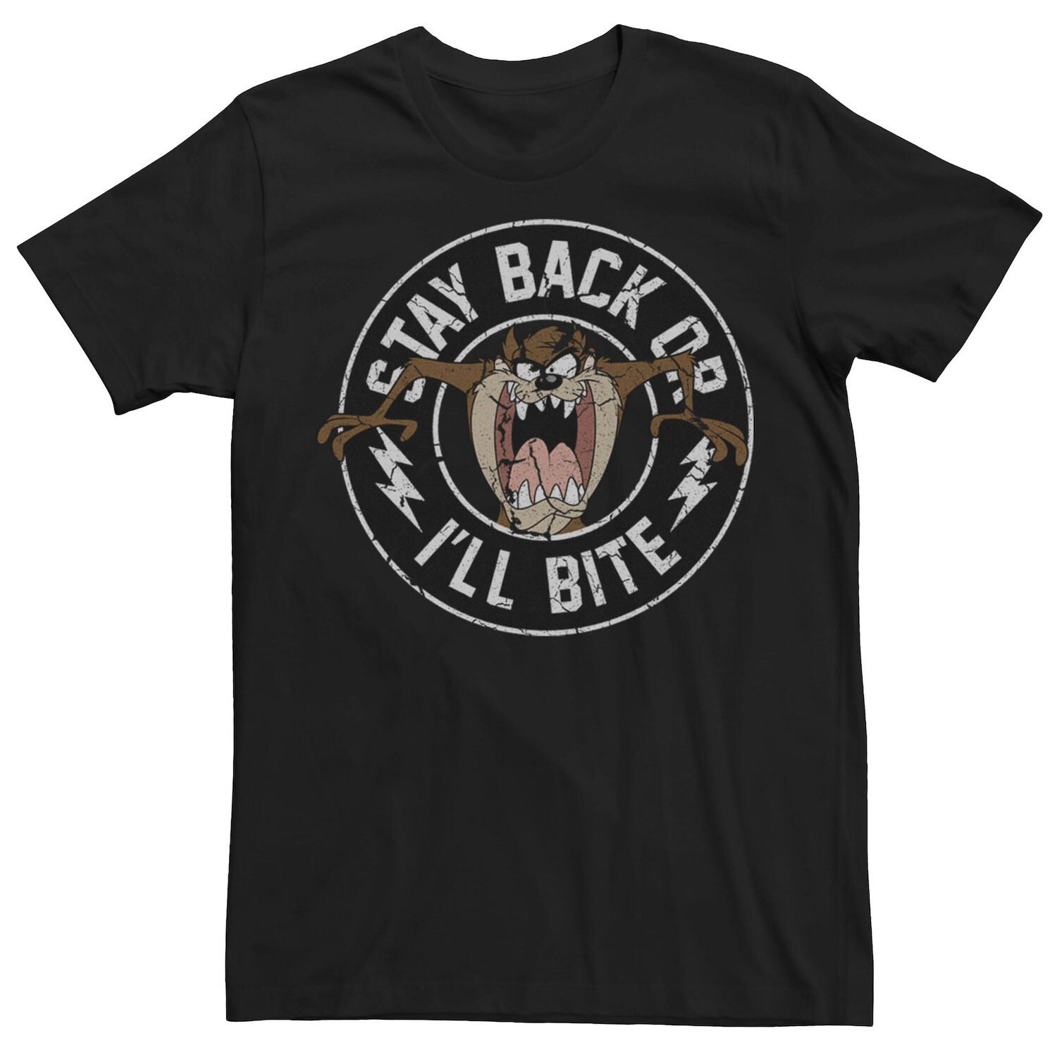 

Мужская футболка Looney Tunes Taz Stay Back I'll Bite Licensed Character