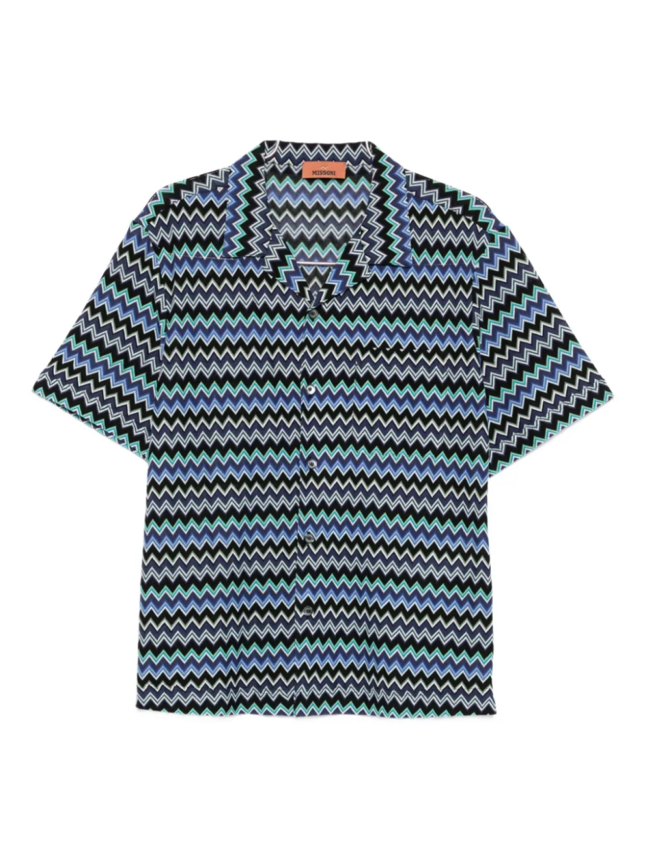 

Рубашка Missoni из хлопка с узором «зигзаг», синий