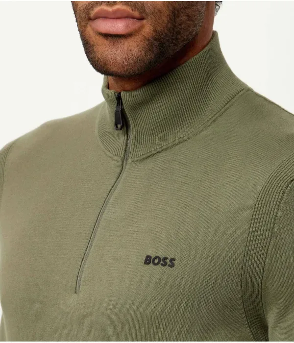 Свитер KN_Ever-X QZ regular fit Boss Green, зеленый — фото 4