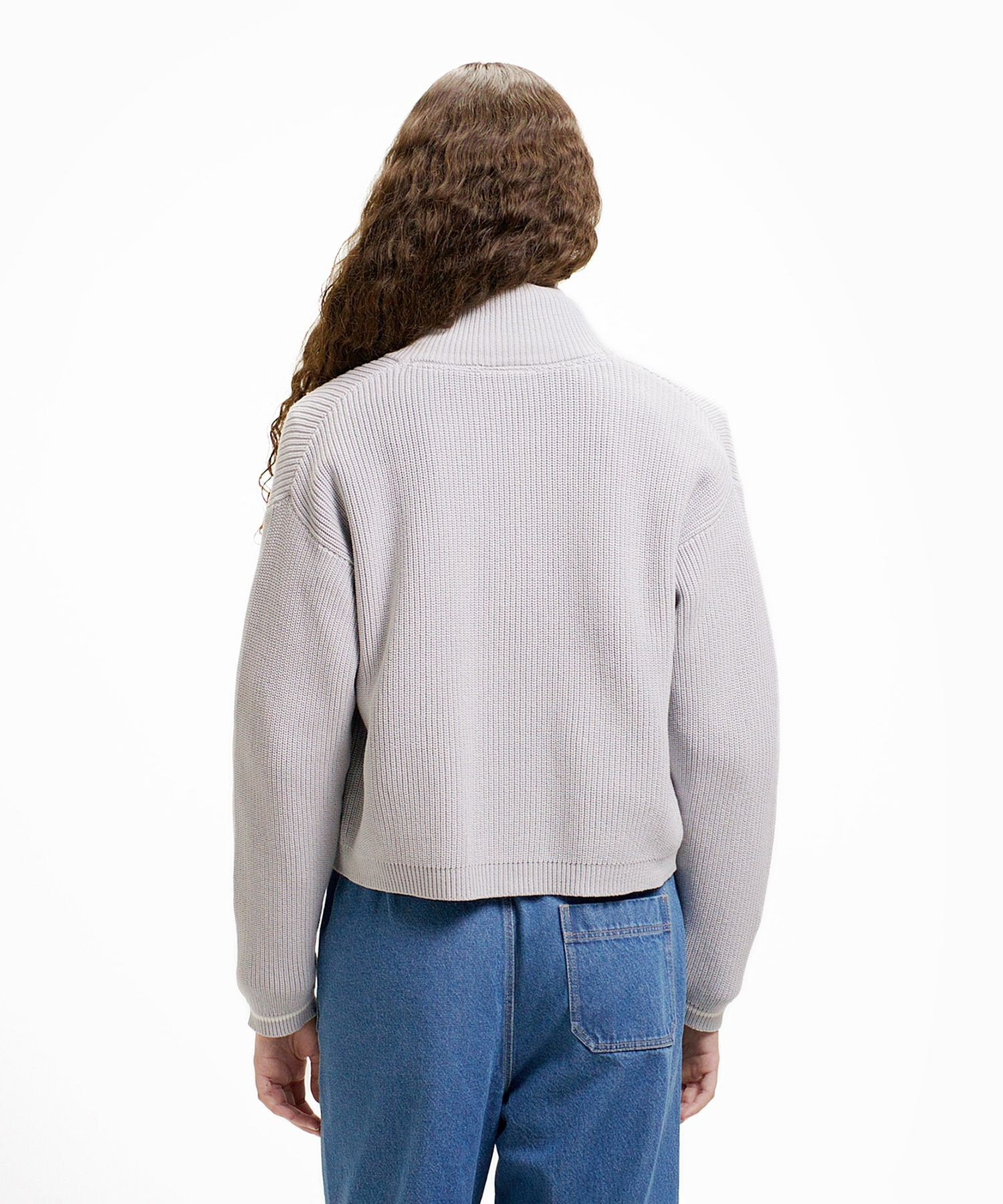 Кардиган Lacoste, Узкая вязаная блузон на молнии, Light gray — фото 2