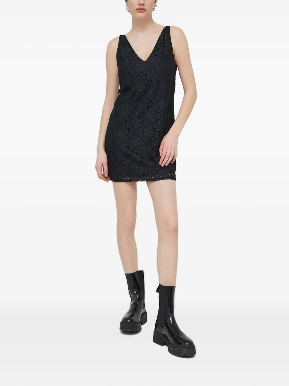 

Платье мини с цветочным кружевом Desigual, черный