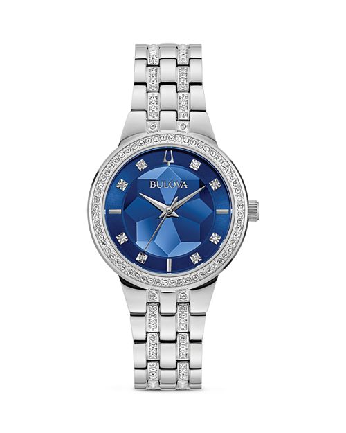 

Хрустальные часы, 33 мм Bulova, цвет Blue