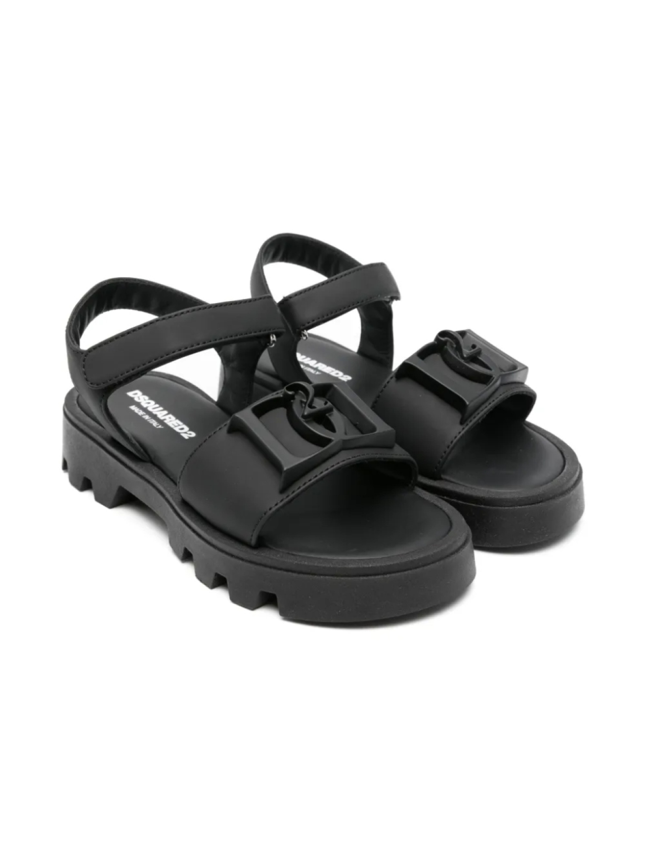 

DSQUARED2 KIDS сандалии с тисненым логотипом, черный