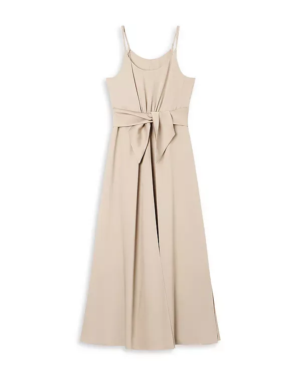 Длинное платье без рукавов из креповой саржи Emporio Armani, Dune — фото 4