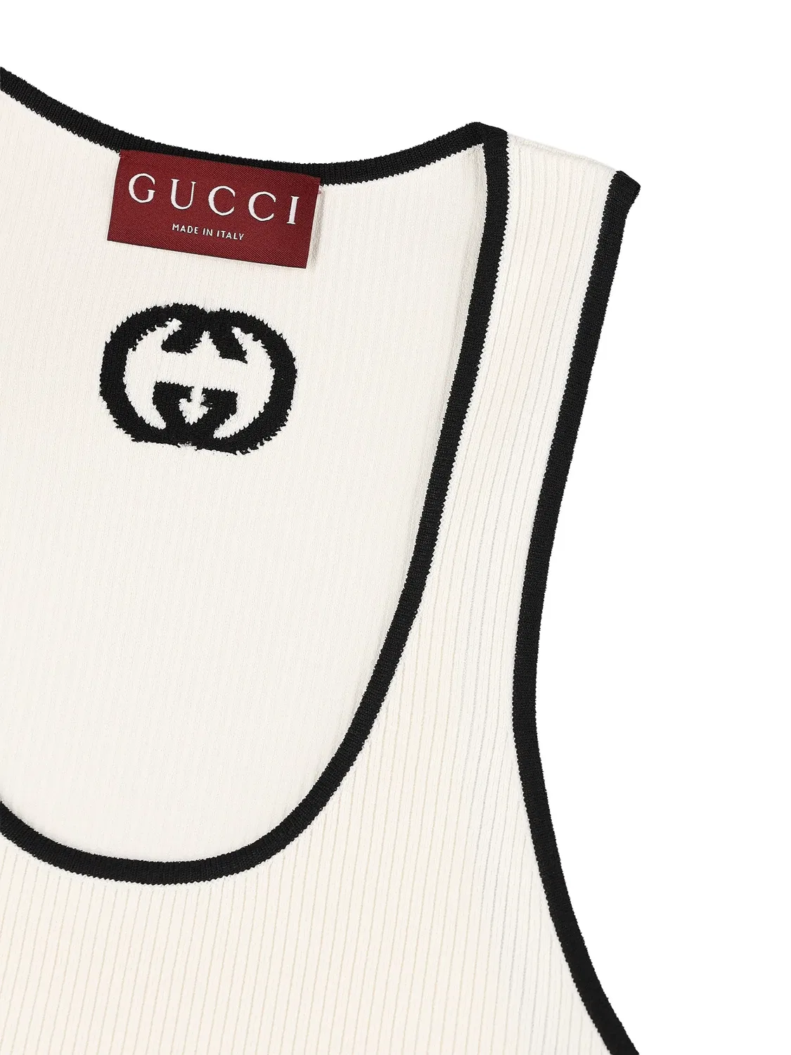 Топ в рубчик Gucci, бежевый — фото 3
