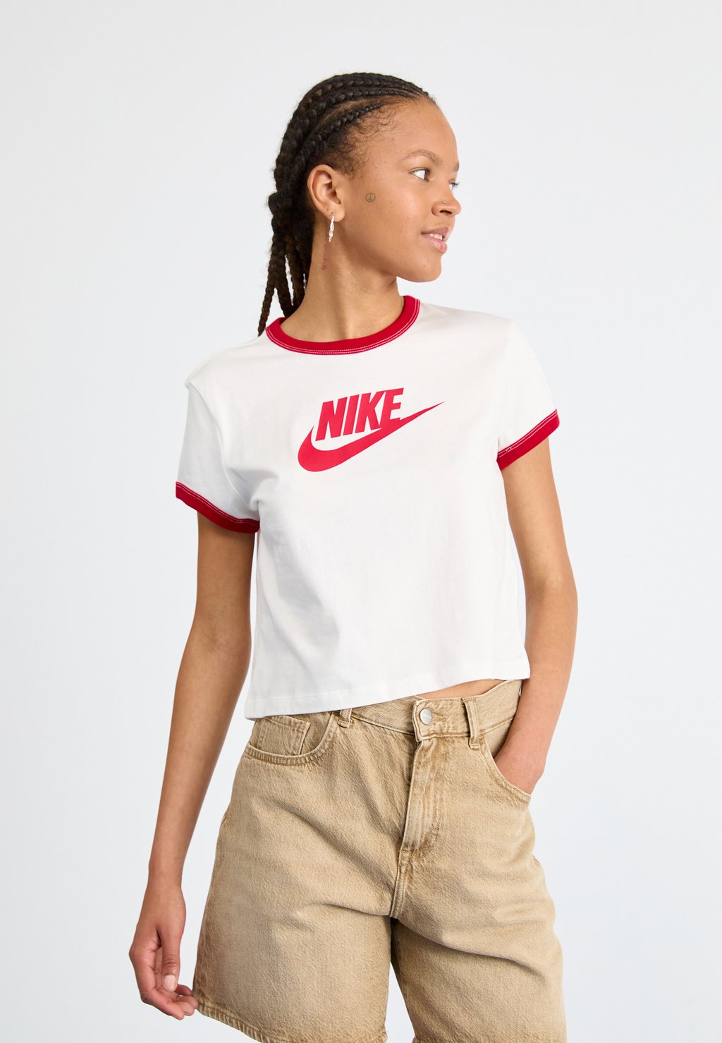 

Футболка с принтом RINGER TEE RUN Nike Sportswear, слоновая кость