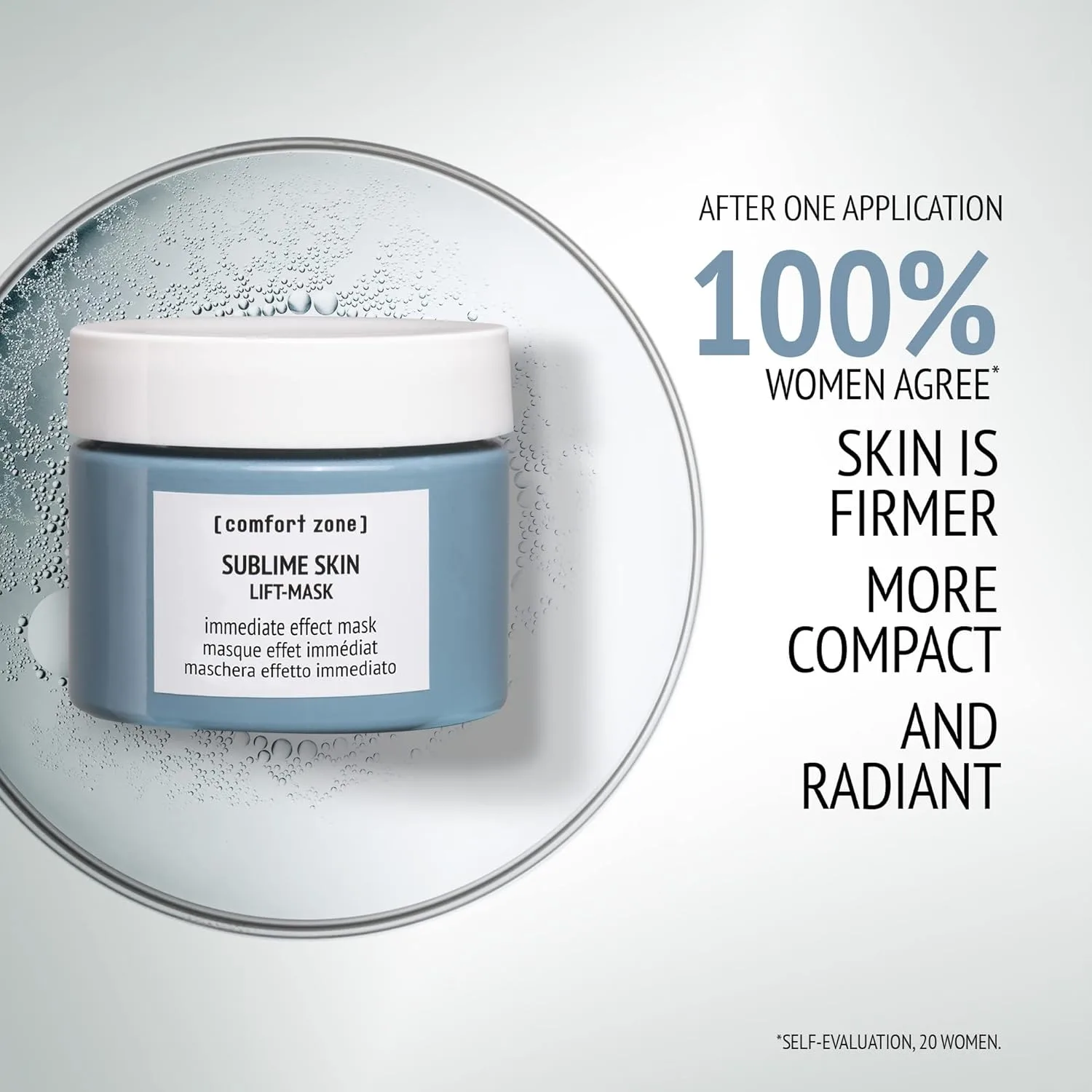 Набор [ Comfort Zone ] — Sublime Skin Lift Mask, мгновенный эффект, смываемый уход, подтягивает, увлажняет, сияние, чистый уход, макрогиалуроновая — фото 3