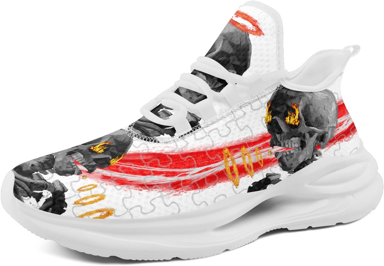

Кроссовки с черепом для мужчин и женщин, стильная элегантность, готические графические повседневные спортивные кроссовки для тенниса и тренировок Awsole, белый/оранжевый/розовый/серый