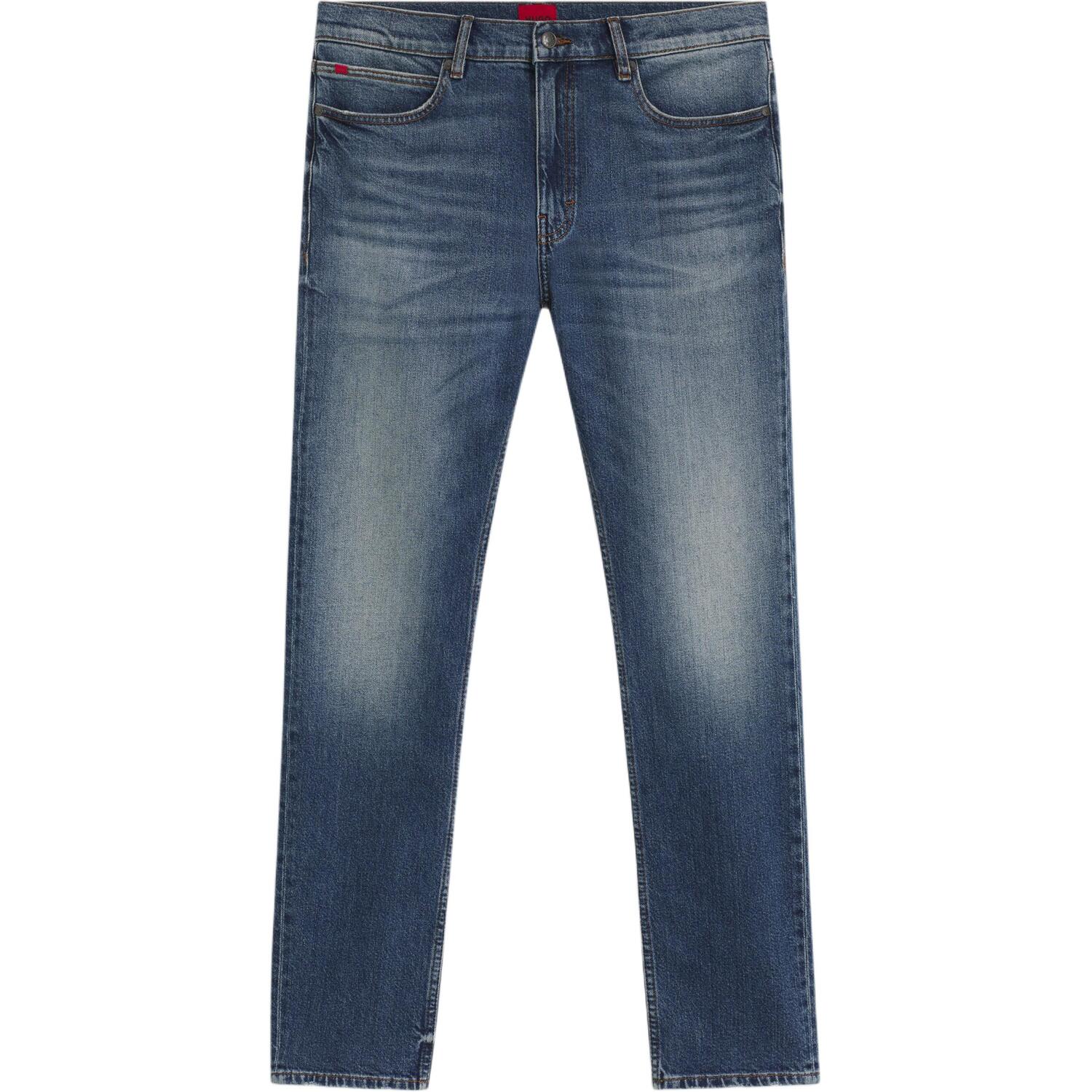 

Хьюго выцветшие джинсы прямого кроя HUGO BOSS, синий