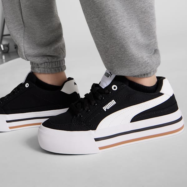 Кроссовки для больших детей Court Classic Vulcanized Formstrip Puma, черный — фото 2
