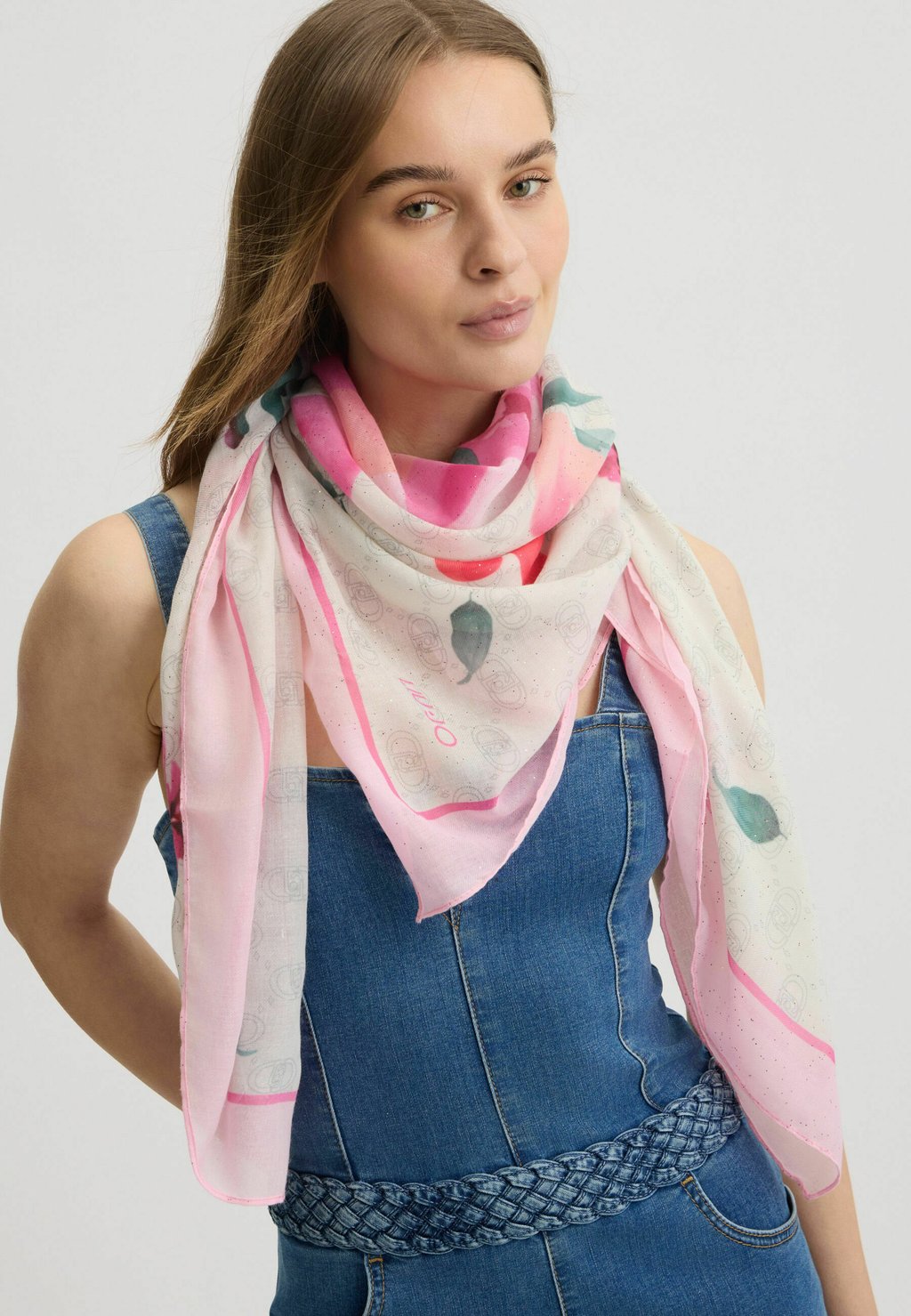 

Шарф BLUMENPRINT UND LOGO LIU JO, розовый