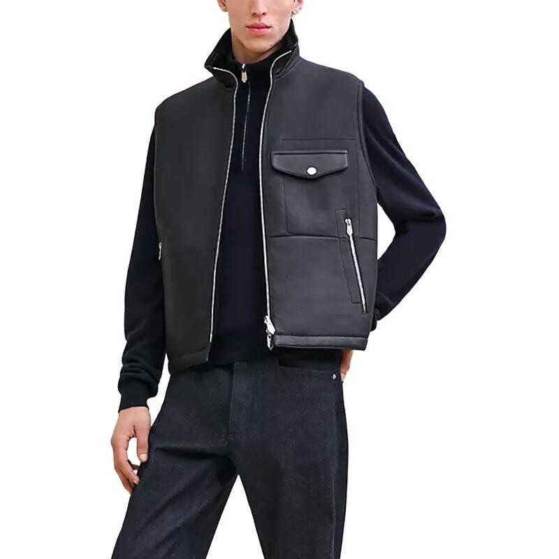 

Кожаная куртка мужская черный Hermes