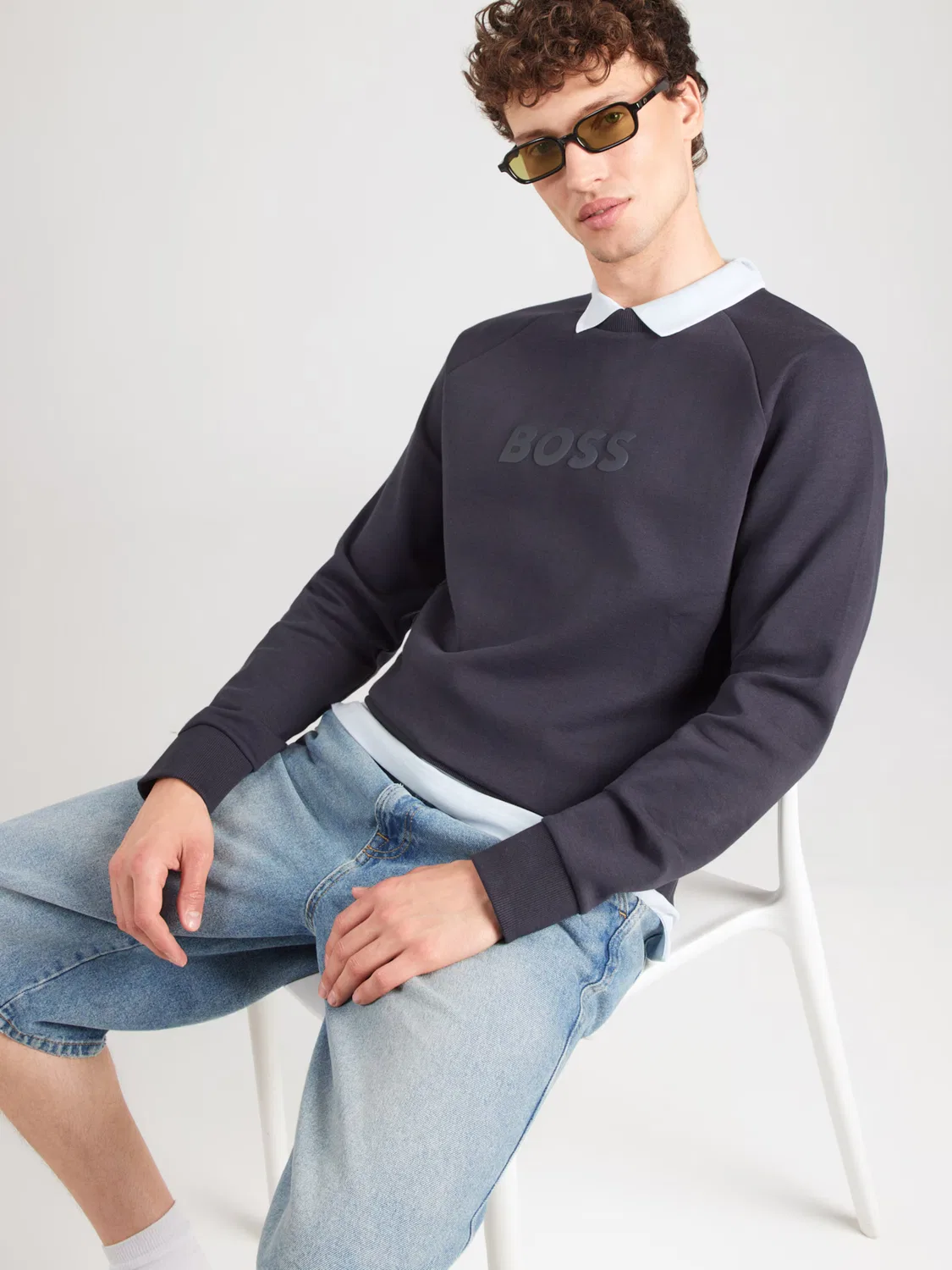 Толстовка Boss Salbo, синий — фото 3