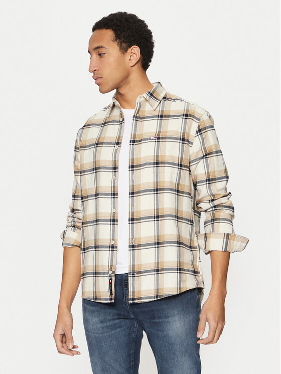

Рубашка обычного кроя Check Flannel DM0DM20670 Tommy Jeans, бежевый