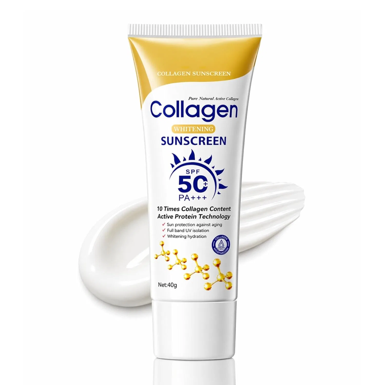 Солнцезащитный крем для лица SPF 50 с коллагеном и ниацинамидом (40 г) Barevel