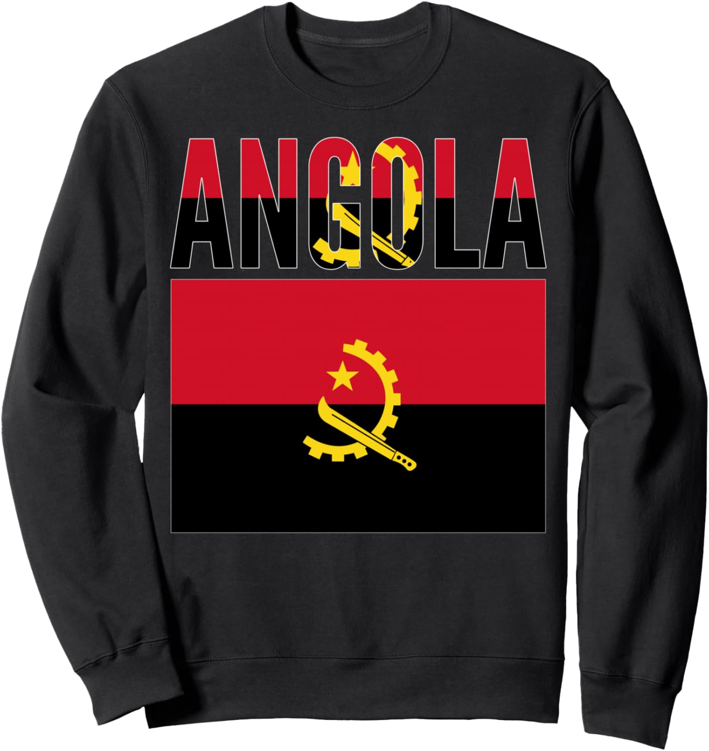 

Ангола - Толстовка с изображением флага Анголы Angola Country Flag, черный