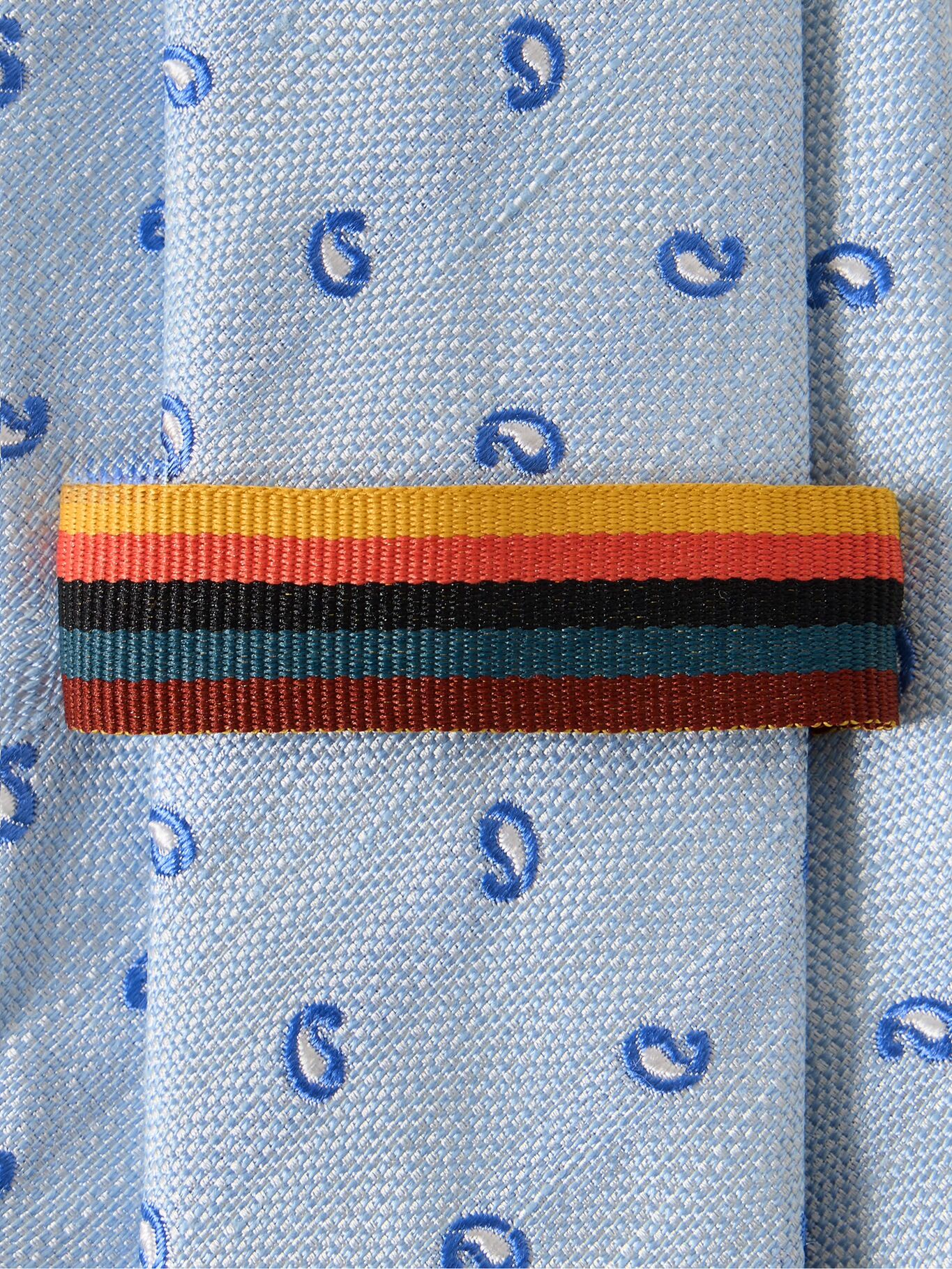 

Галстук из вышитого жаккарда из смеси шелка и льна шириной 8,5 см PAUL SMITH, синий