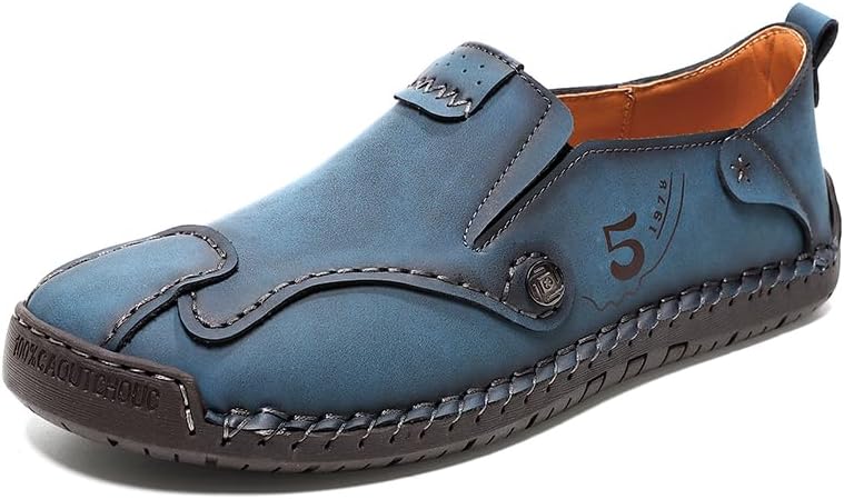 

Мужские лоферы Mecolop на шнуровке из кожи, повседневные мокасины, удобные туфли, синий