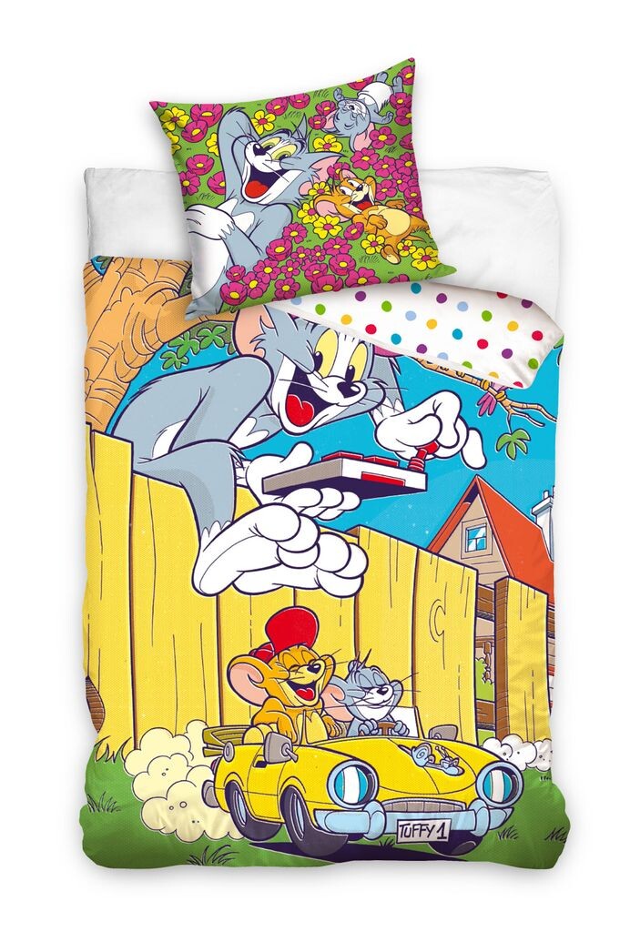 

Постельное белье Tom & Jerry двусторонний комплект постельного белья 2 шт., 1 х наволочка 80х80 + 1 х пододеяльник 135х200, детское молодежное взрослое постельное белье, Том и Джерри, 100% хлопок PHU CARBOTEX