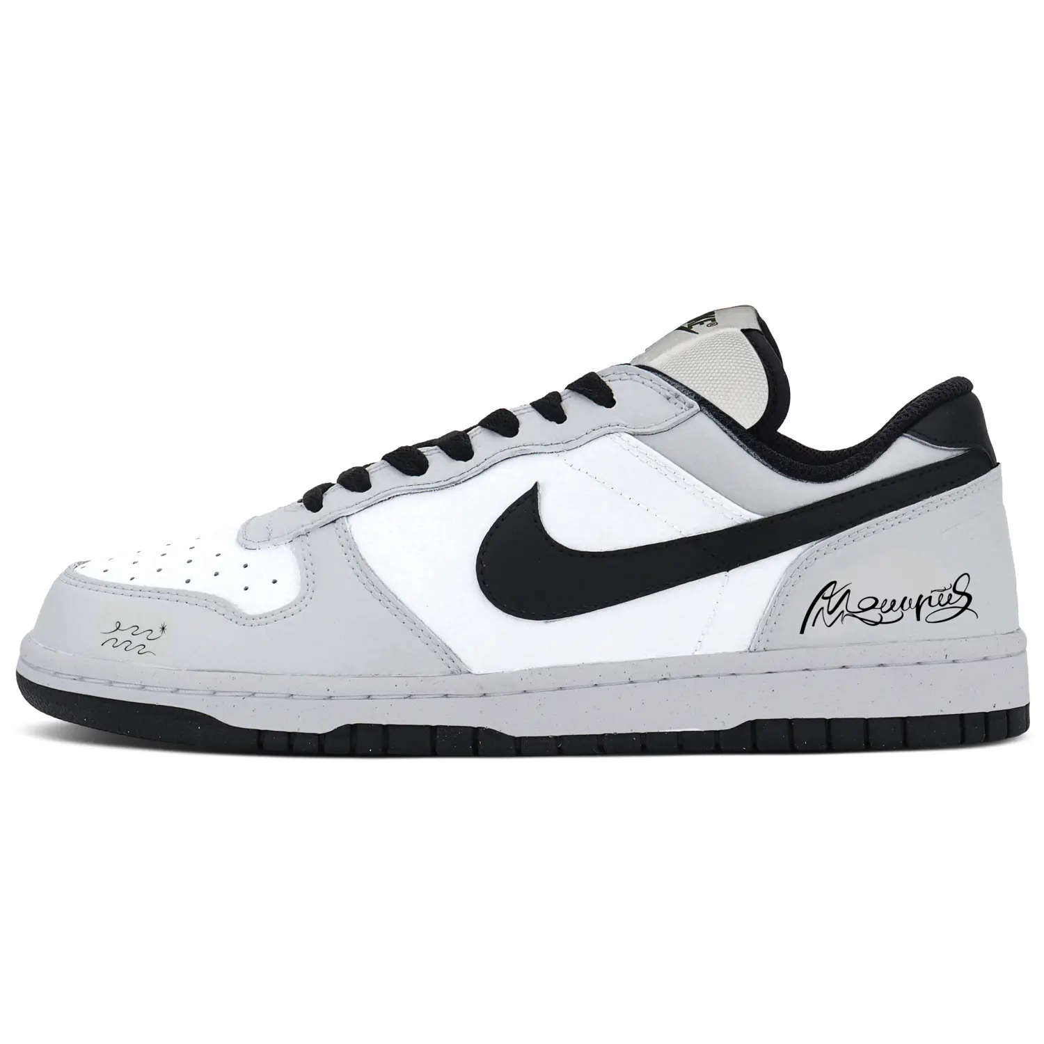 

Nike Кроссовки для скейтбординга Unisex Big Leather с усиленной амортизацией, износостойкие и нескользящие, низкие, серо-белые