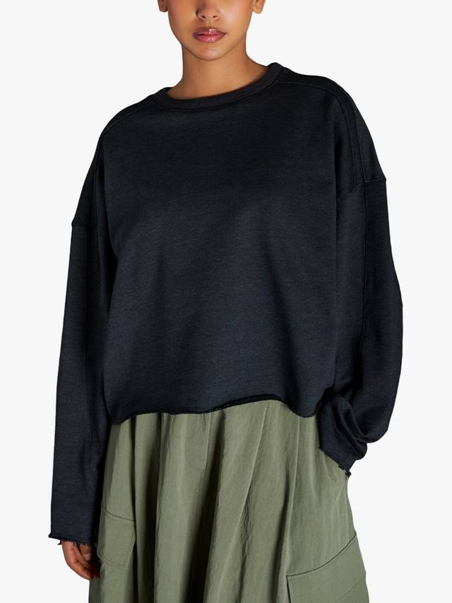 

Органический хлопок оверсайз свитшот с длинным рукавом и круглым вырезом EAST 42ND