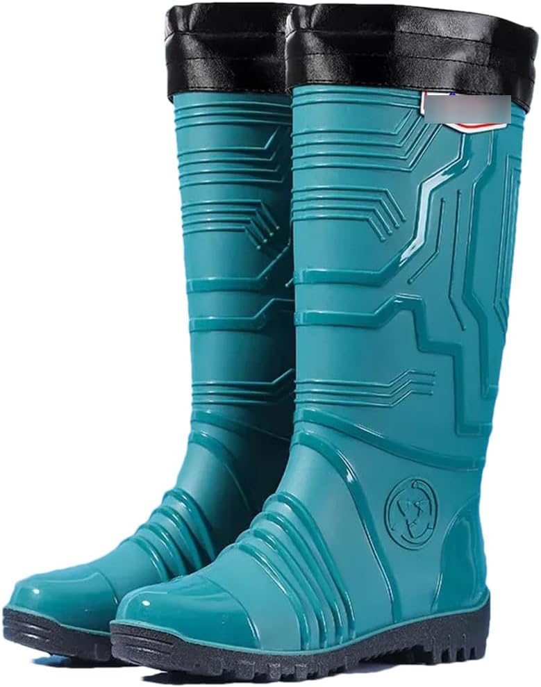 

Высокие дождевые ботинки Wjnvfioo для мужчин и женщин, нескользящие водонепроницаемые резиновые ботинки, длинные водные ботинки для взрослых, средние дождевые сапоги, En8 Fleecing