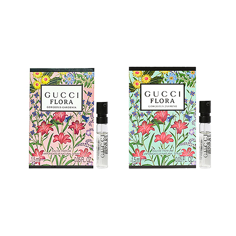 

Набор пробников духов dreamy collection, два флакона, парфюмерная вода eau de parfum, туалетная вода eau de toilette, композиция potpourri accord, 1,5 мл + 1,5 мл GUCCI, Dreamy Begonia+Dreamy Jasmine 1.5ml x 2