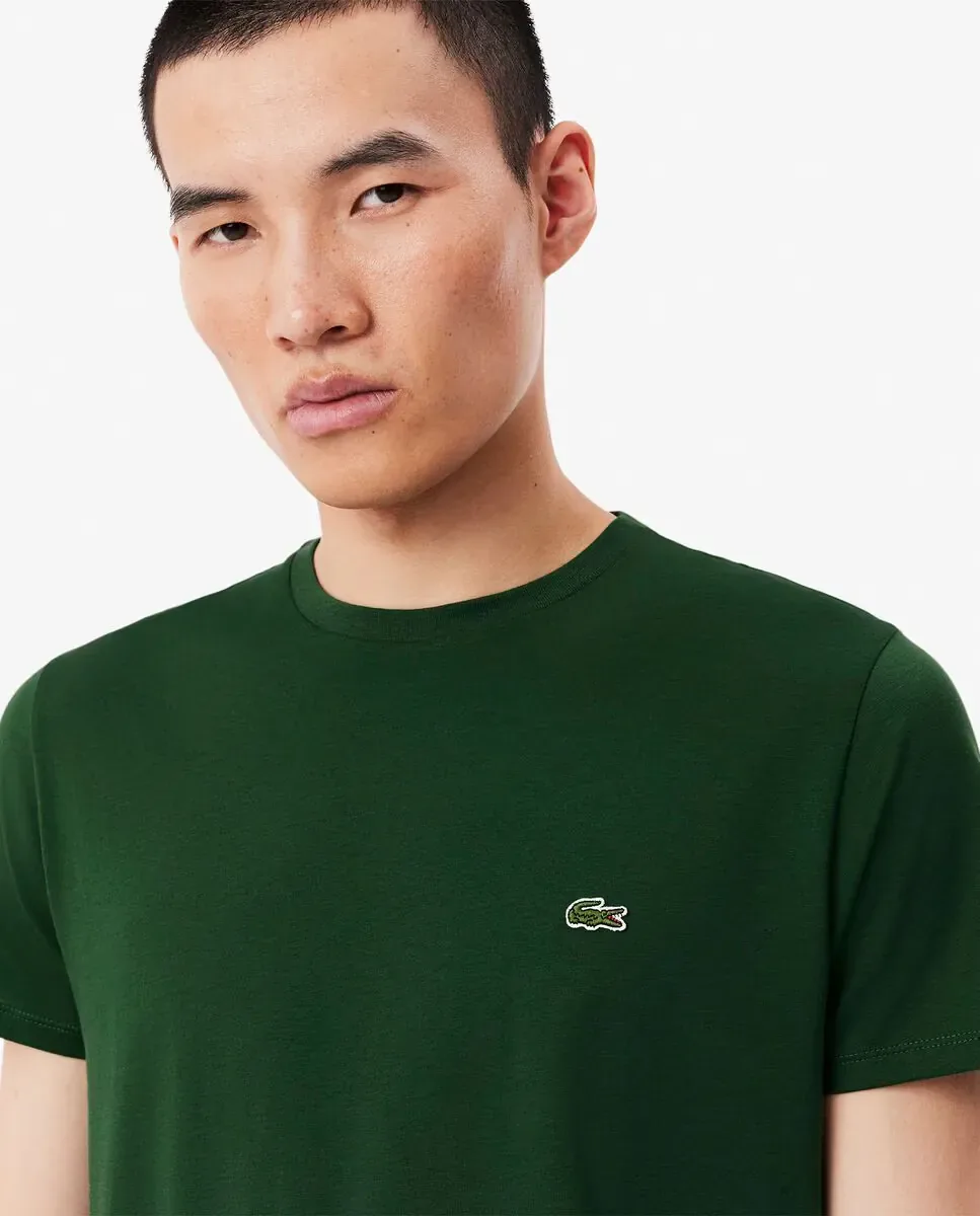 Футболка мужская Lacoste хлопок пима, короткий рукав, зеленый — фото 3