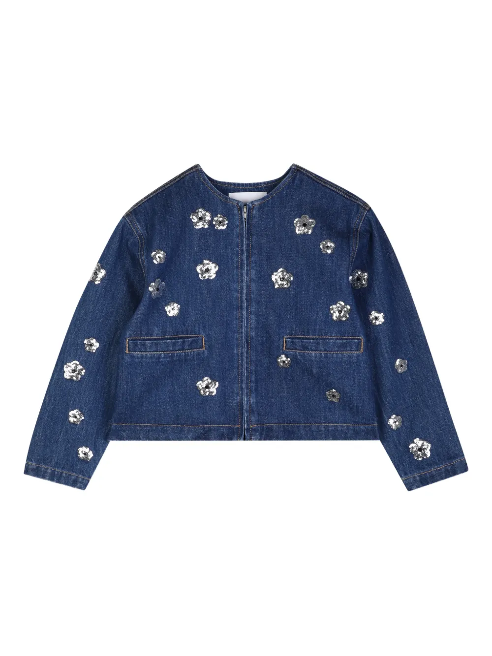 

Джинсовая куртка с цветочным узором Marc Jacobs Kids, синий