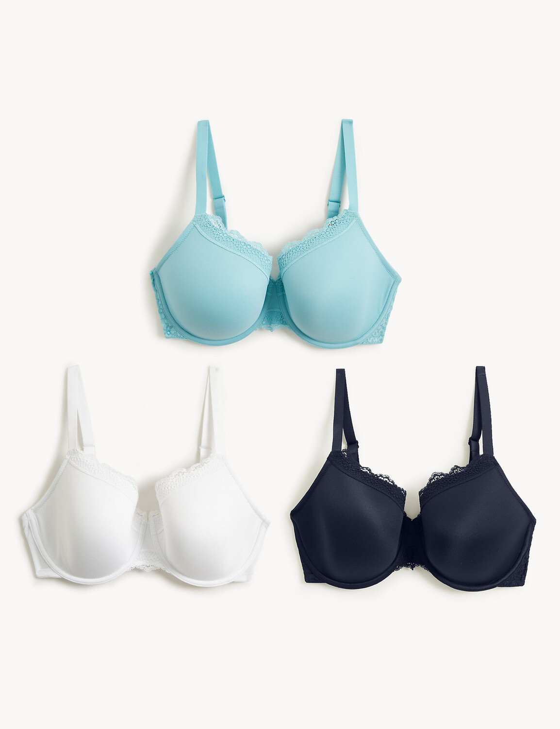 

3 комплекта бюстгальтеров с полной чашкой на косточке F-H Marks & Spencer