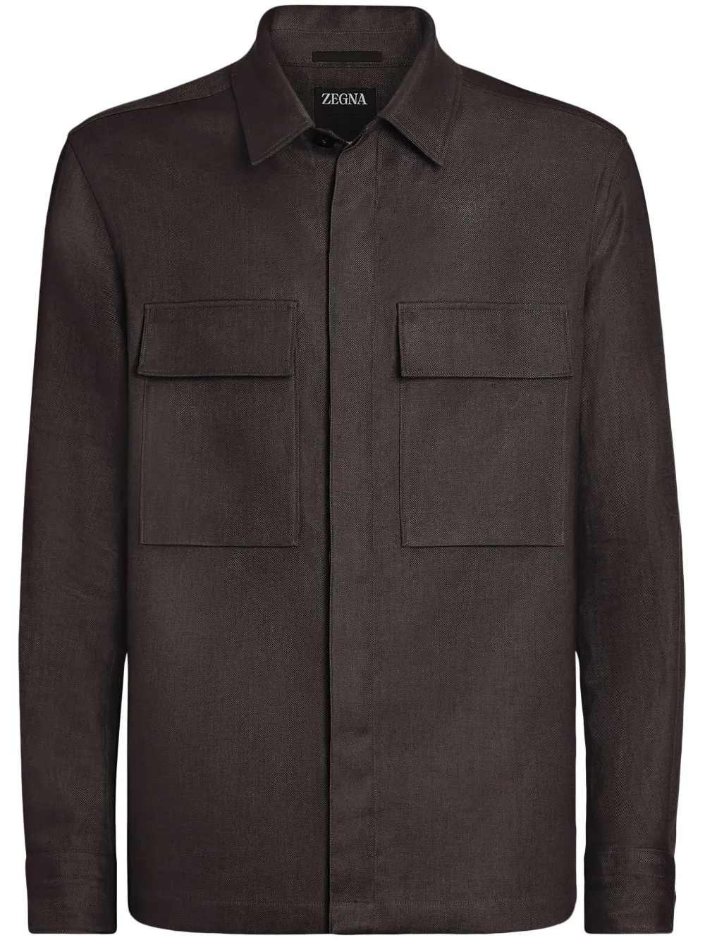 

Льняная куртка-рубашка Zegna, коричневый