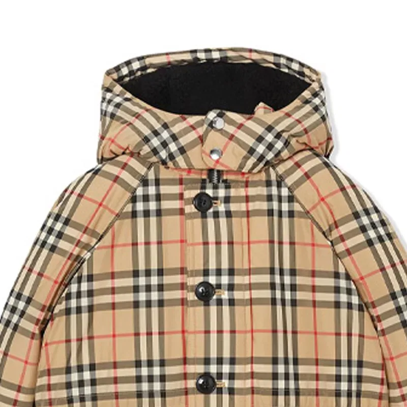Детская утепленная куртка с капюшоном Moderate Burberry, Beige — фото 4