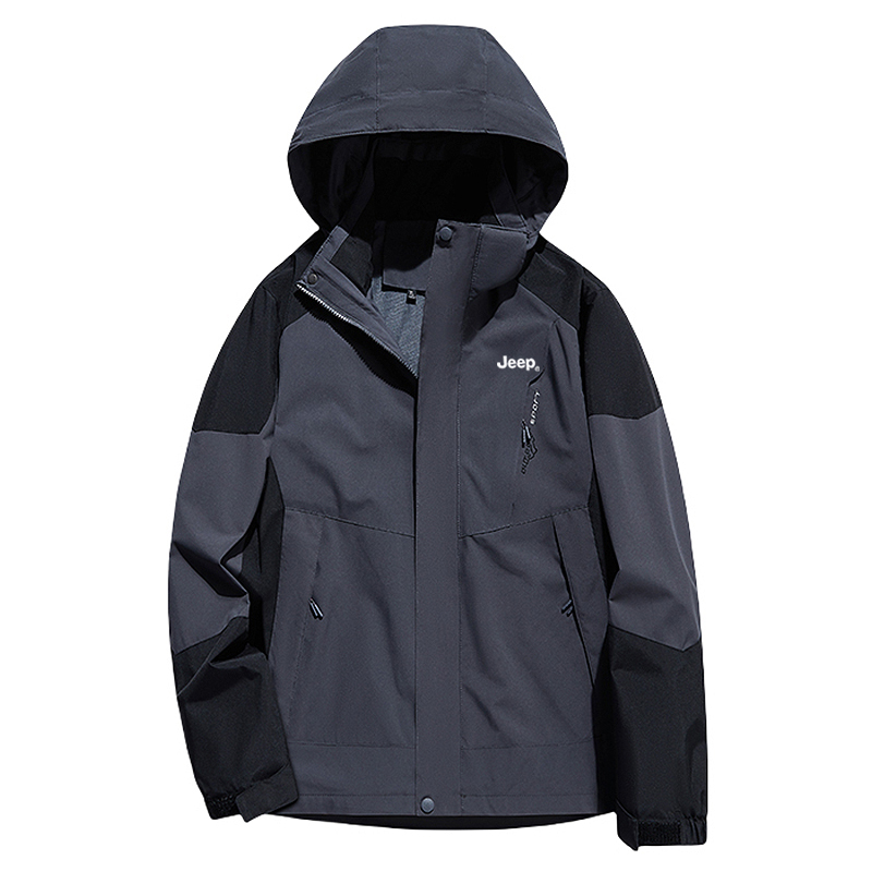 

Jeep Ветровка непромокаемая ветронепроницаемая дышащая и устойчивая к истиранию унисекс, Men's Dark Gray Single Layer Coat