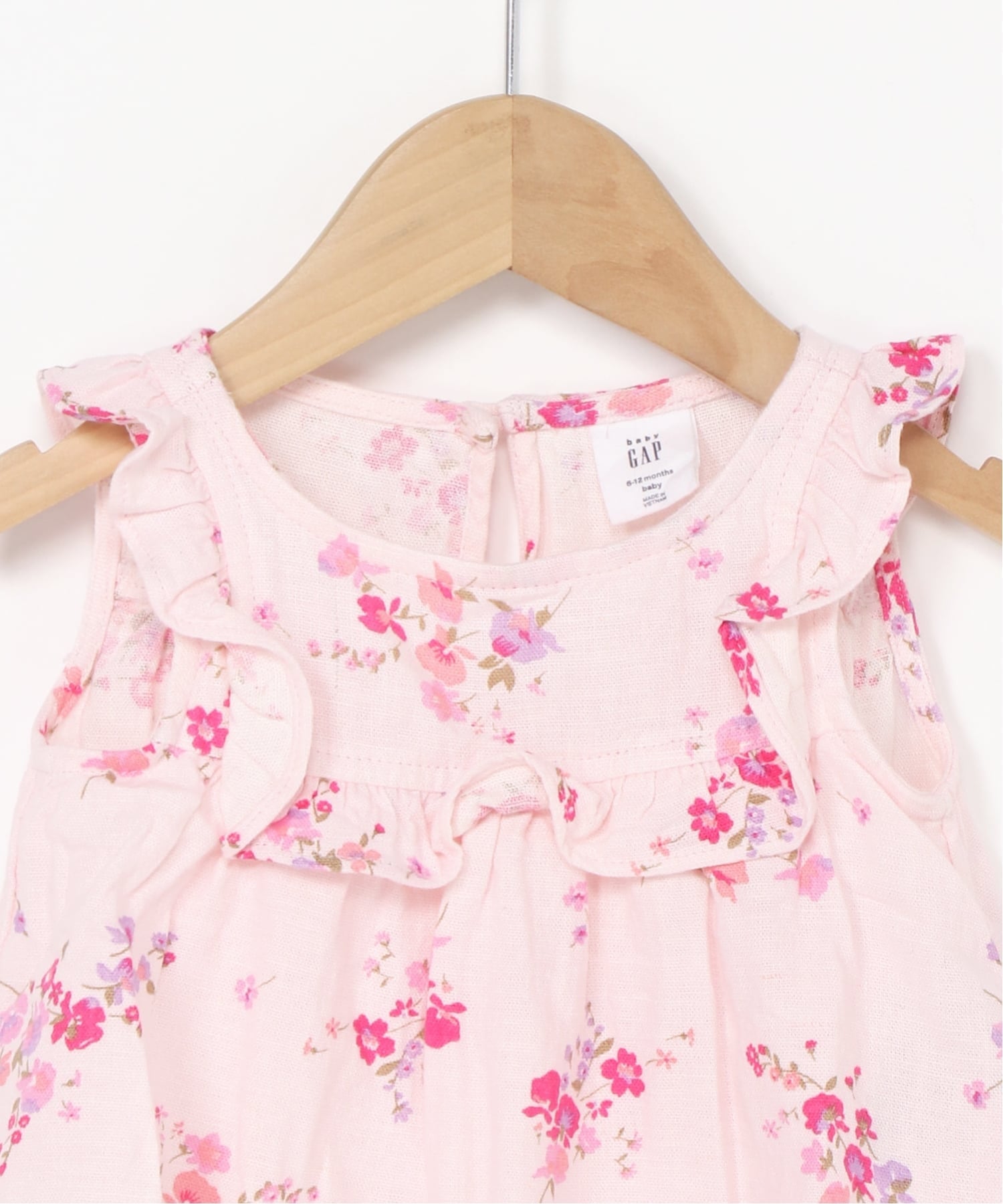 (K)babyGap Топ с оборками из льняной смеси GAP, PINK_FLORAL — фото 4