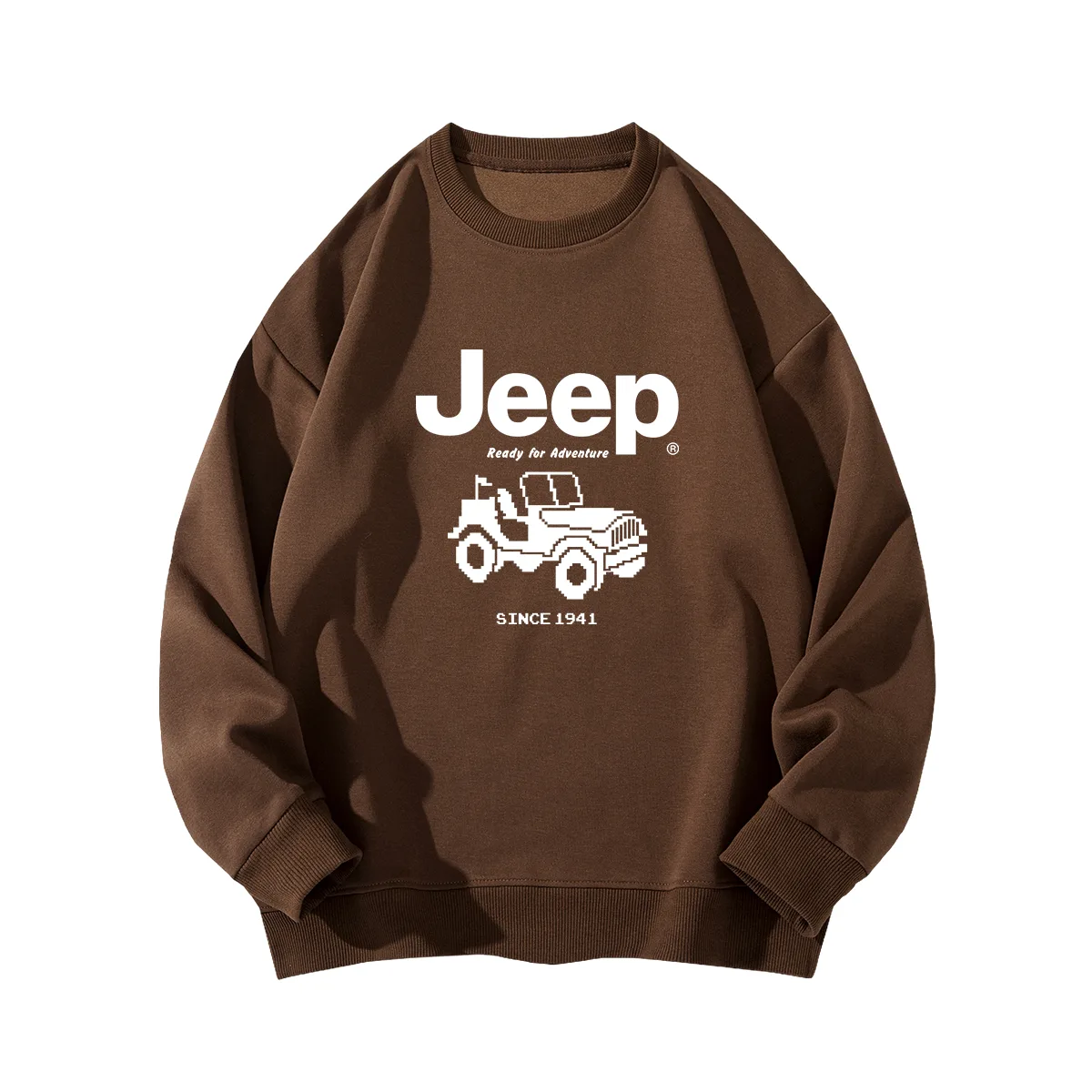 Толстовка с круглым вырезом для школьников Jeep, Coffee (Fleece-Lined)