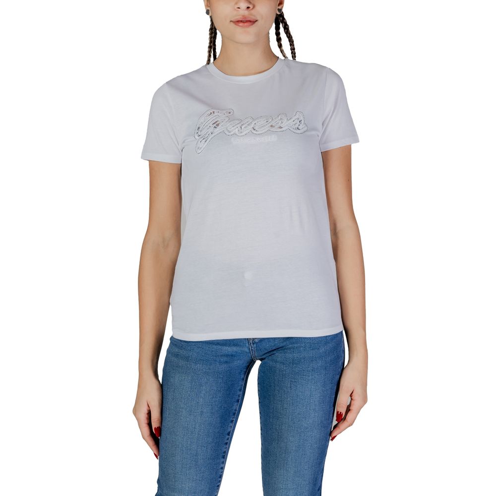

Белые хлопковые топ и футболка GUESS