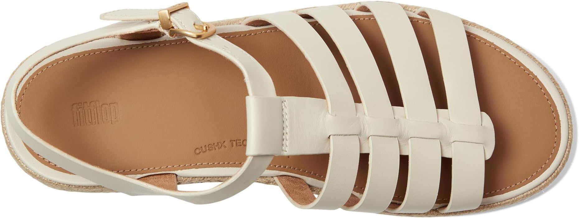 Сандалии FitFlop PLATFFORMS Espadrille Leather Fisherman Wedge Sandals, цвет Paris Beige — фото 2