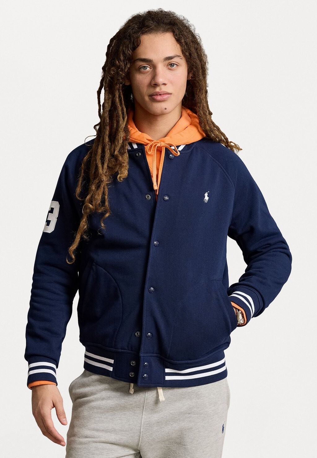 

Толстовка на молнии TRIPLE PONY FLEECE BASEBALL JACKET Ralph Lauren, темно-синий