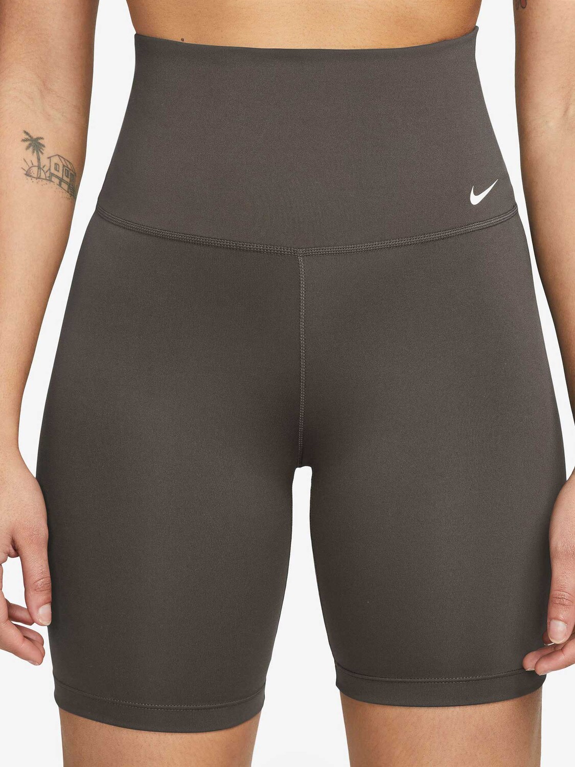 

Тайтсы Nike W NK ONE DF HR 7IN SHORT, коричневый